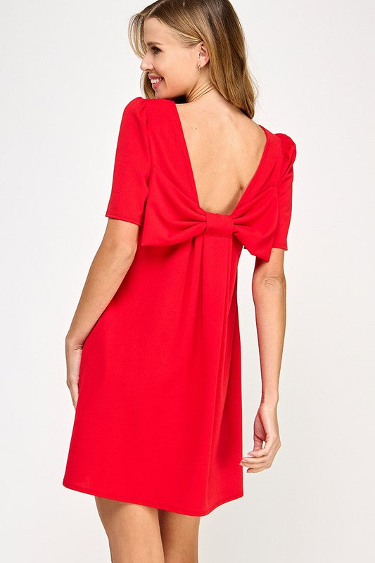 Jovie Scarlet Bow Dress