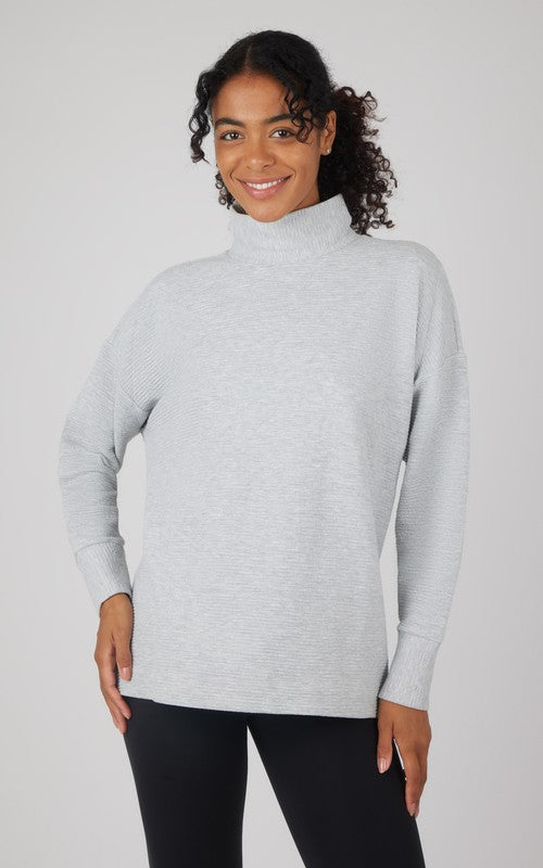 Heather Grey Quilted Pullover Tunic