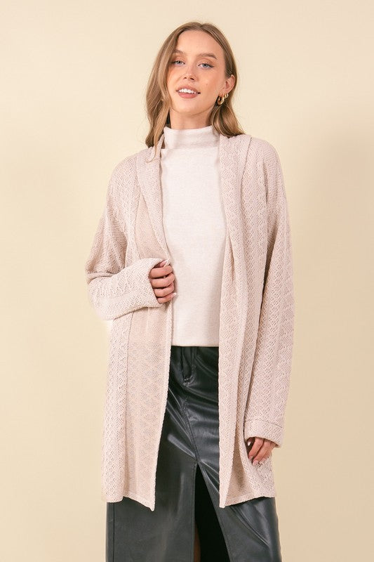 Light Beige Diamond Knit Cardigan