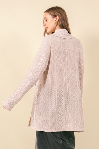 Light Beige Diamond Knit Cardigan