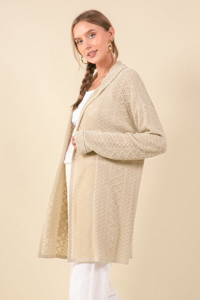 Pale Sage Diamond Knit Cardigan