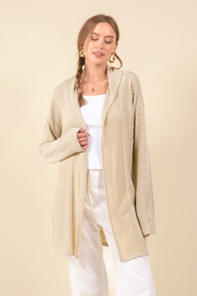 Pale Sage Diamond Knit Cardigan