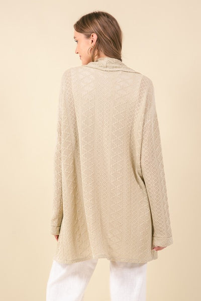 Pale Sage Diamond Knit Cardigan