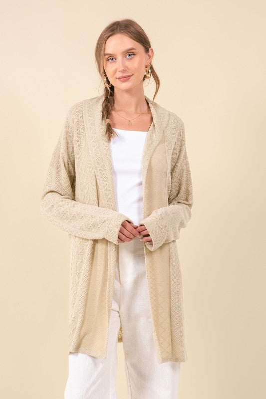 Pale Sage Diamond Knit Cardigan