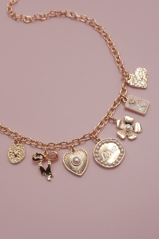 Gold Love Charm Necklace