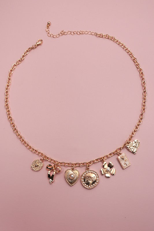 Gold Love Charm Necklace