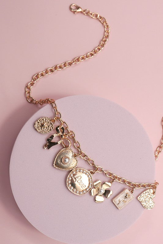 Gold Love Charm Necklace