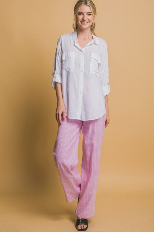 White Linen Oversized Shirt