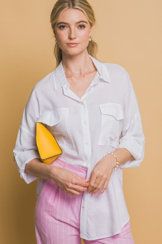 White Linen Oversized Shirt