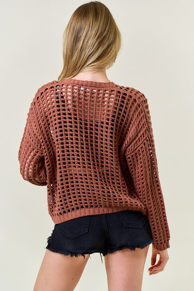 Clay Crochet Cropped Cardigan