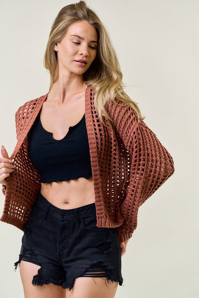 Clay Crochet Cropped Cardigan