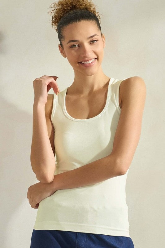 Ivory U-Neckline Seamless Tank
