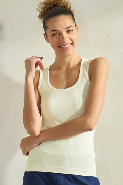 Ivory U-Neckline Seamless Tank
