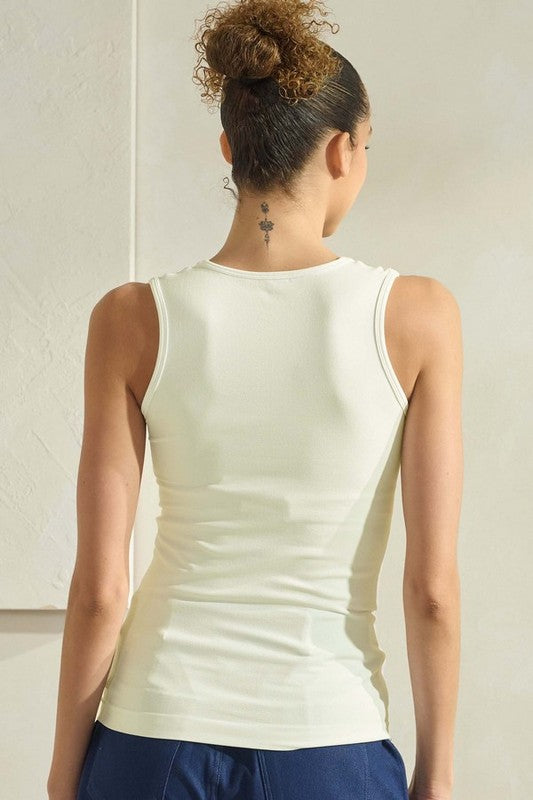 Ivory U-Neckline Seamless Tank