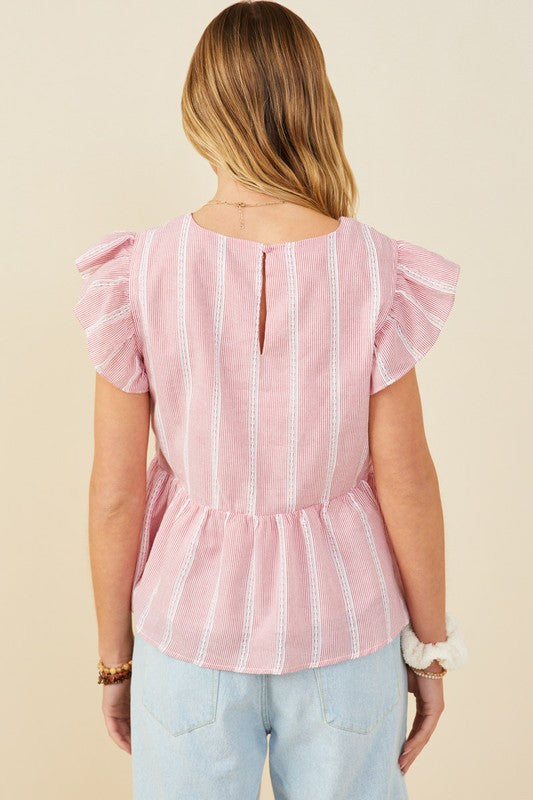 Red Crochet Lace Ruffle Tank