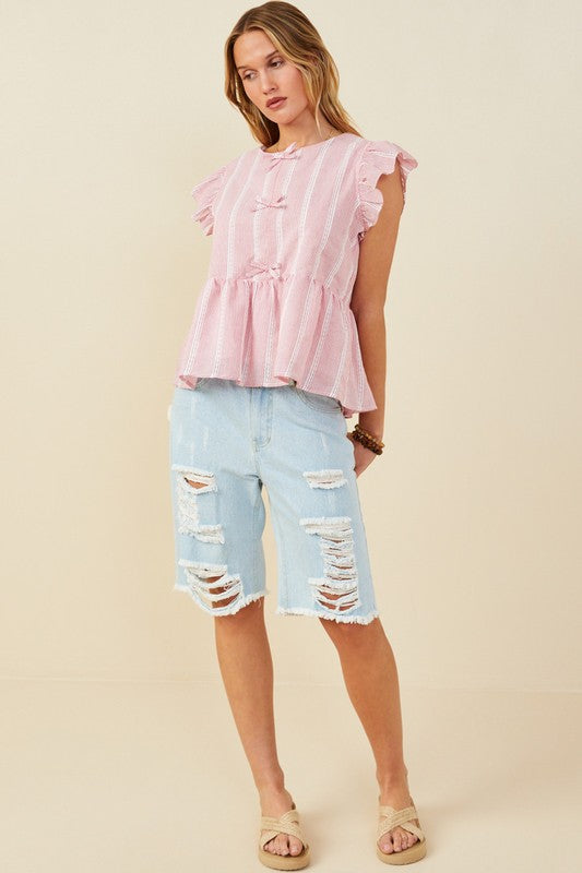 Red Crochet Lace Ruffle Tank