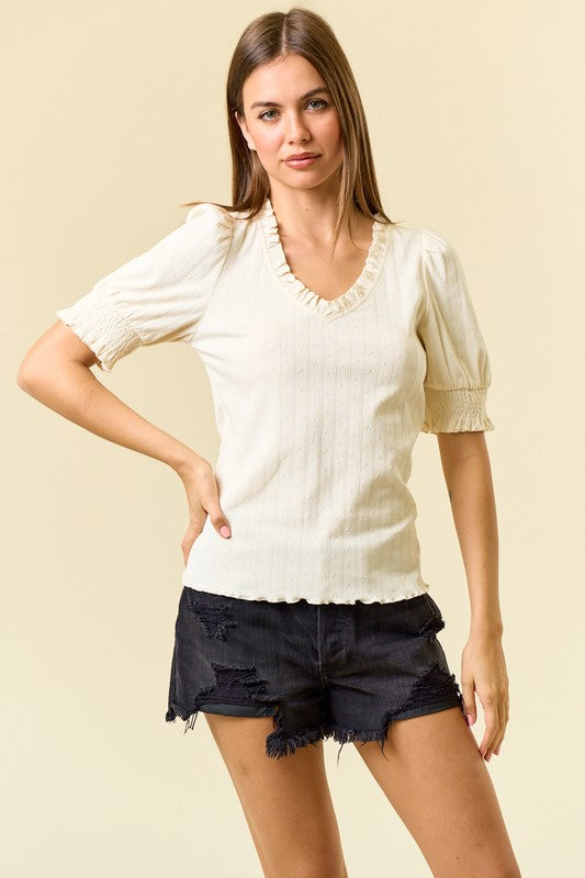 Ivory Puff Sleeve Top