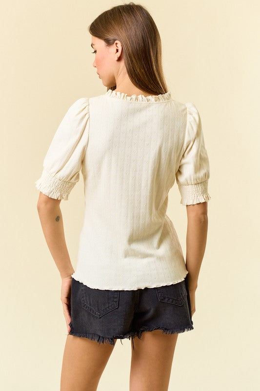 Ivory Puff Sleeve Top