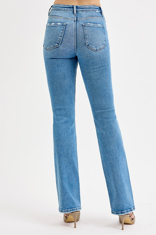 Risen High Rise Straight Jeans