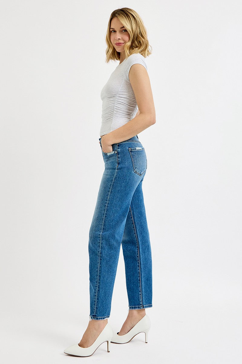 Risen High Rise Ankle Barrel Jeans