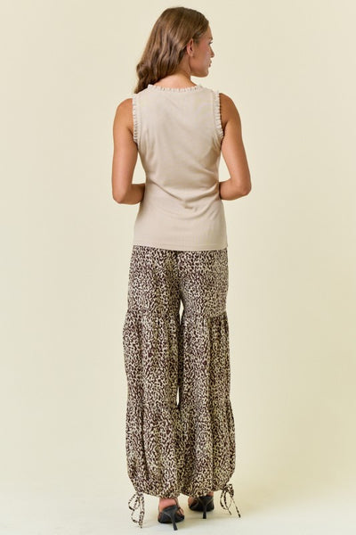Oat Frill V-Neck Top
