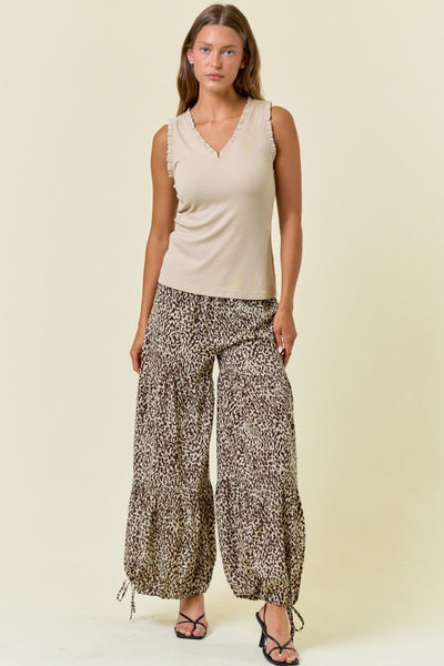 Oat Frill V-Neck Top