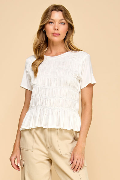 Ivory Smocked Top