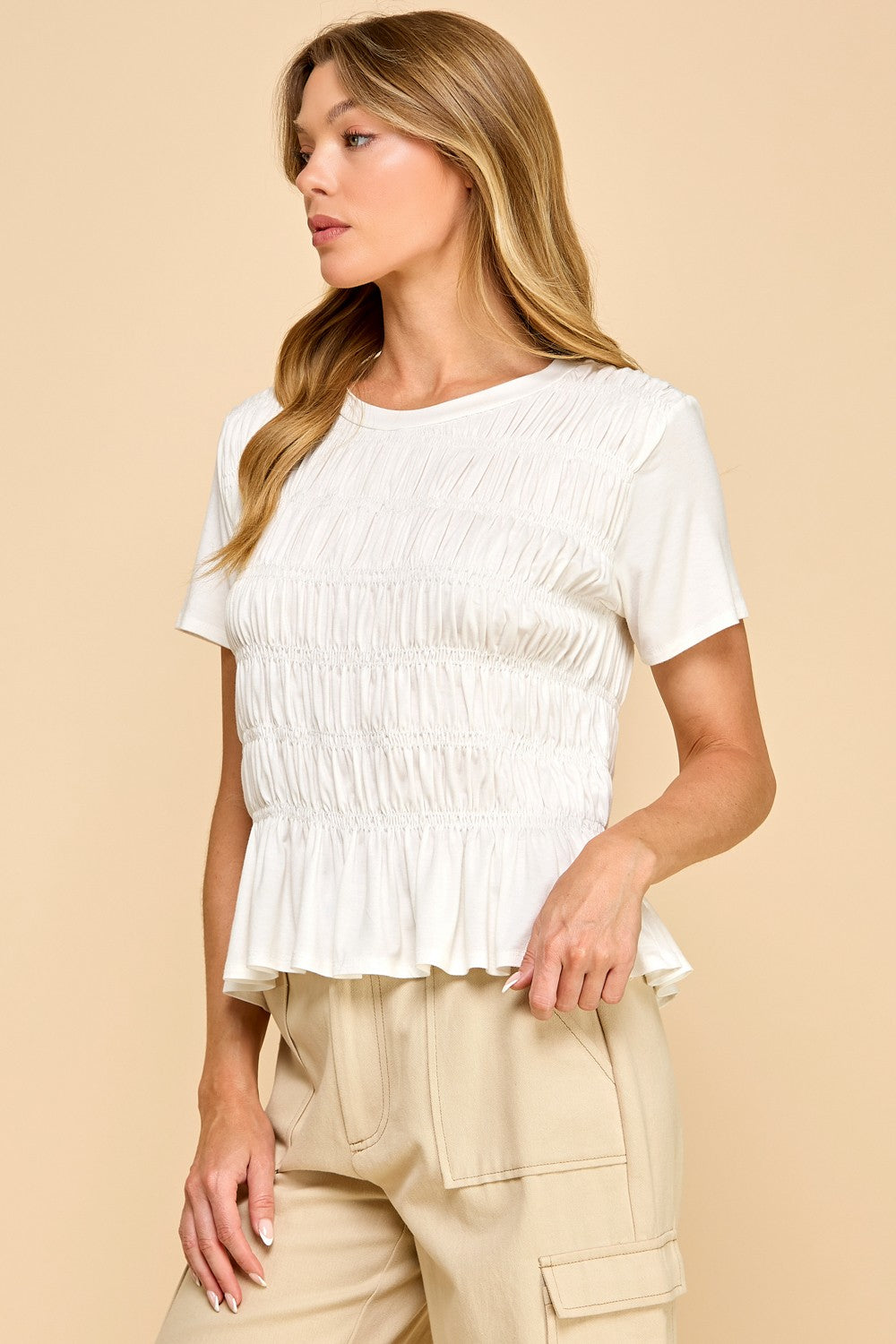 Ivory Smocked Top