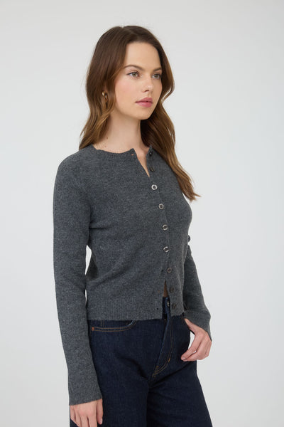 Charcoal Button Down Cardigan