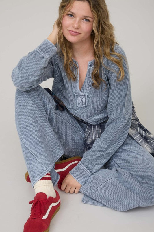 Indigo Blue Washed Lounge Pants