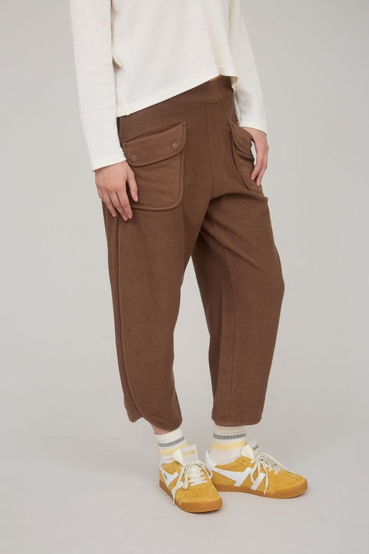 Brown Pocket Knit Lounge Pants
