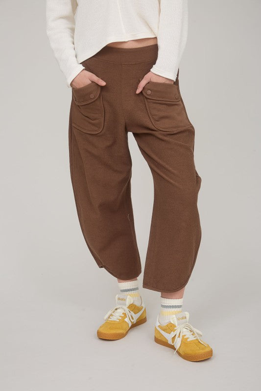 Brown Pocket Knit Lounge Pants