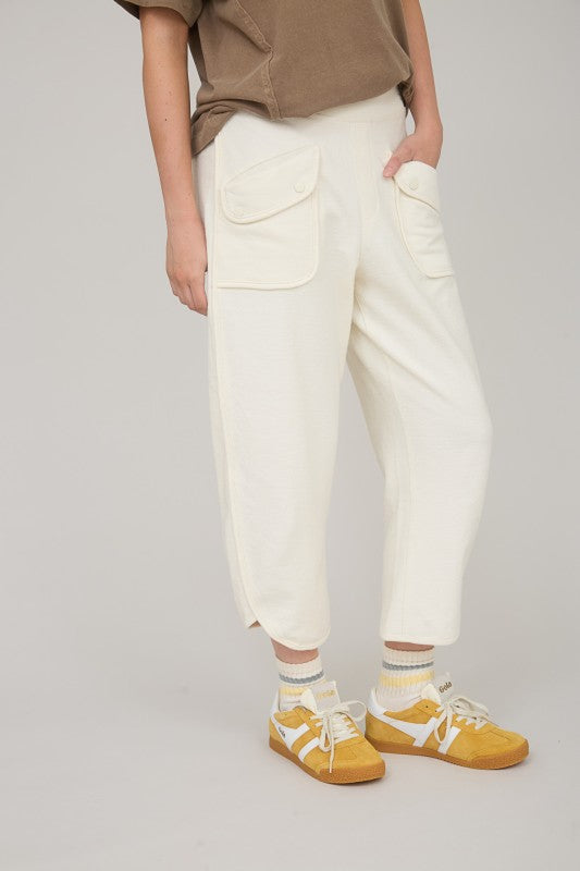 Ivory Pocket Knit Lounge Pants