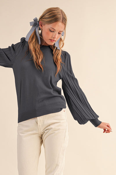 Charcoal Classic Texture Pullover