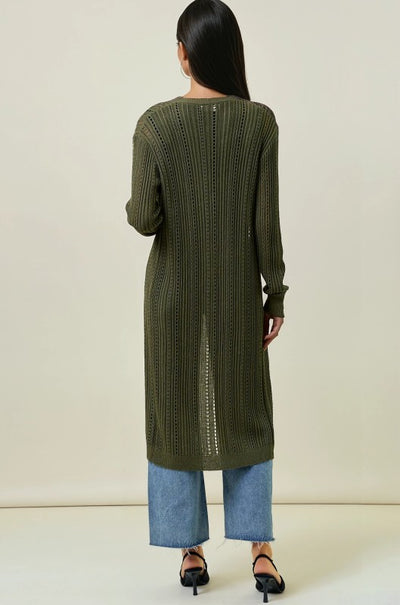 Olive Button Down Knit Cardigan