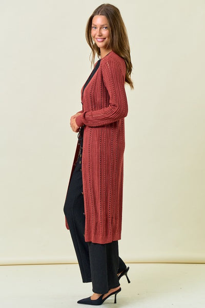 Terra Cotta Button Down Knit Cardigan