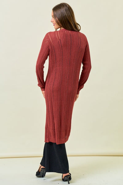 Terra Cotta Button Down Knit Cardigan