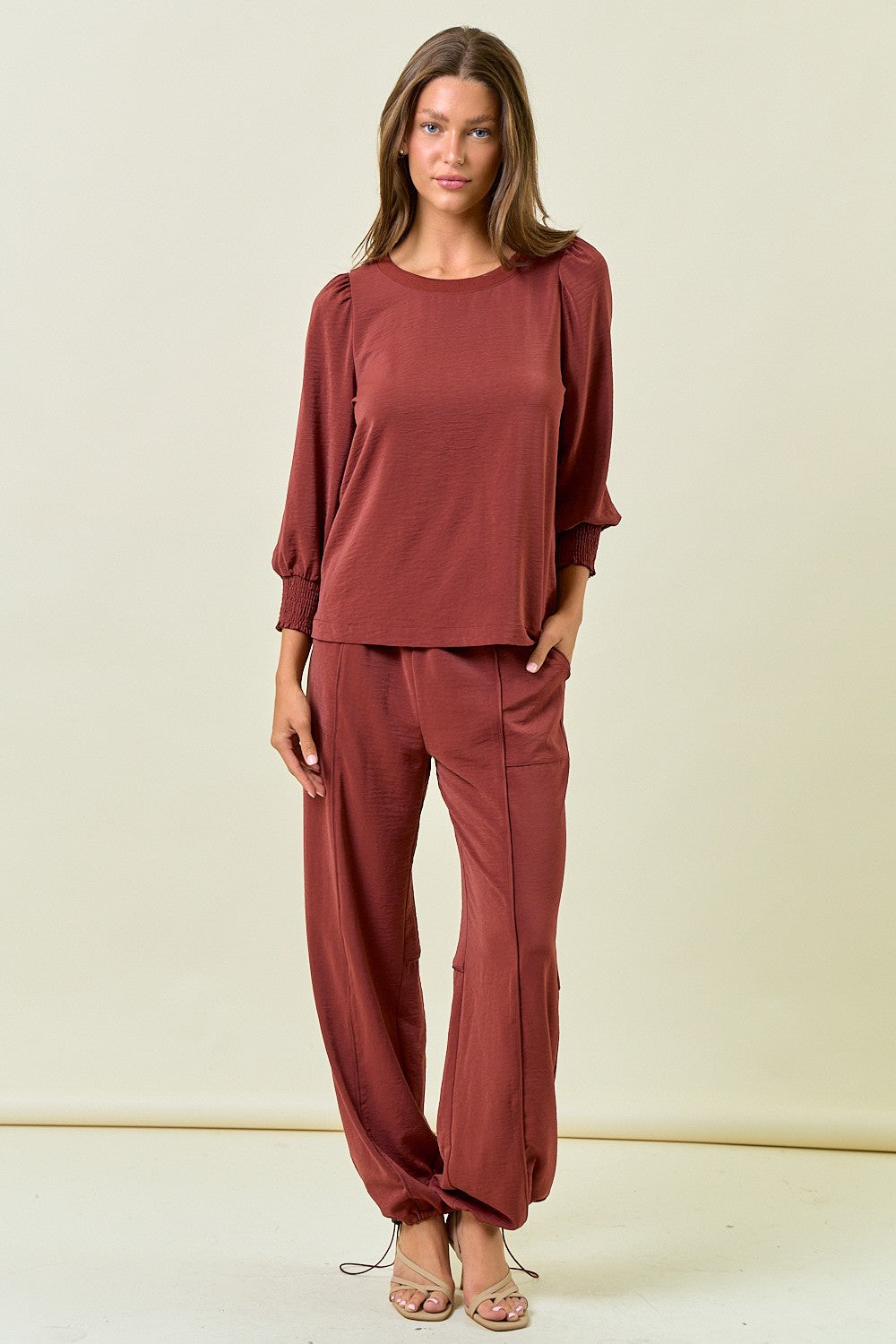 Sienna Stretch Satin Jogger