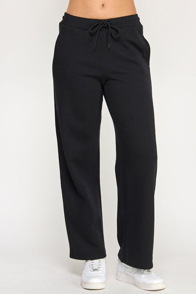 Black Fleece Wide Leg Sweatpants