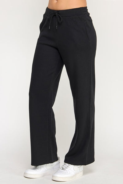 Black Fleece Wide Leg Sweatpants