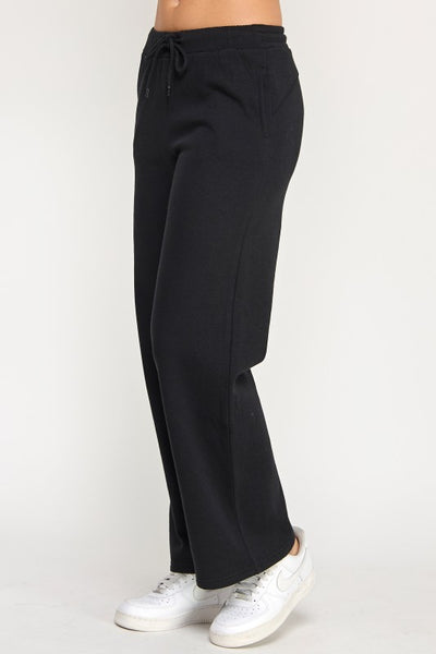 Black Fleece Wide Leg Sweatpants