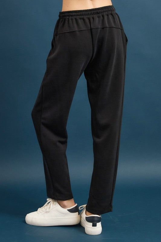 Black Front-tie Cropped Pants