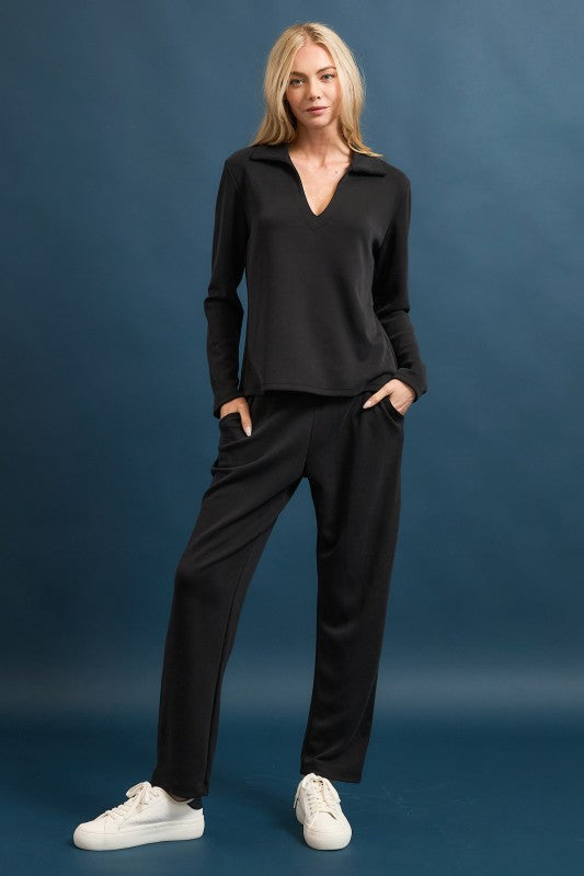 Black Front-tie Cropped Pants