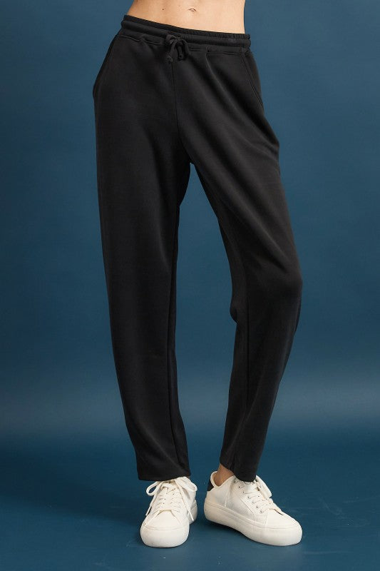 Black Front-tie Cropped Pants