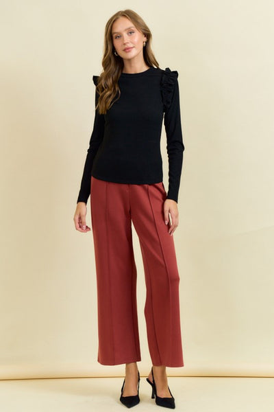 Terra Cotta Pintuck Pants