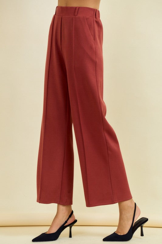 Terra Cotta Pintuck Pants