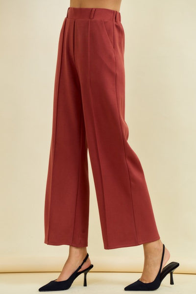 Terra Cotta Pintuck Pants