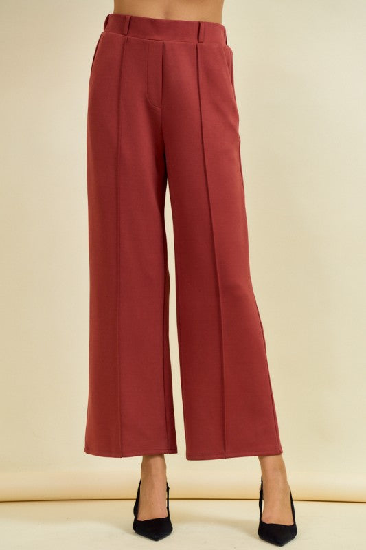 Terra Cotta Pintuck Pants