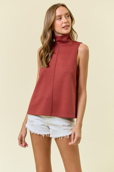 Terra Cotta Pintuck A-Line Tank