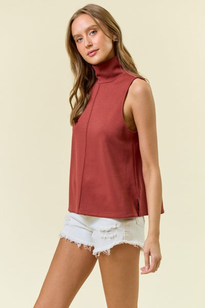 Terra Cotta Pintuck A-Line Tank
